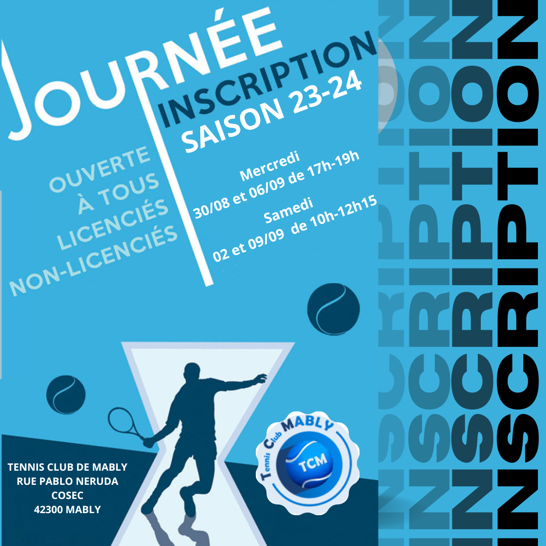 Inscriptions 23-24 aout septembre